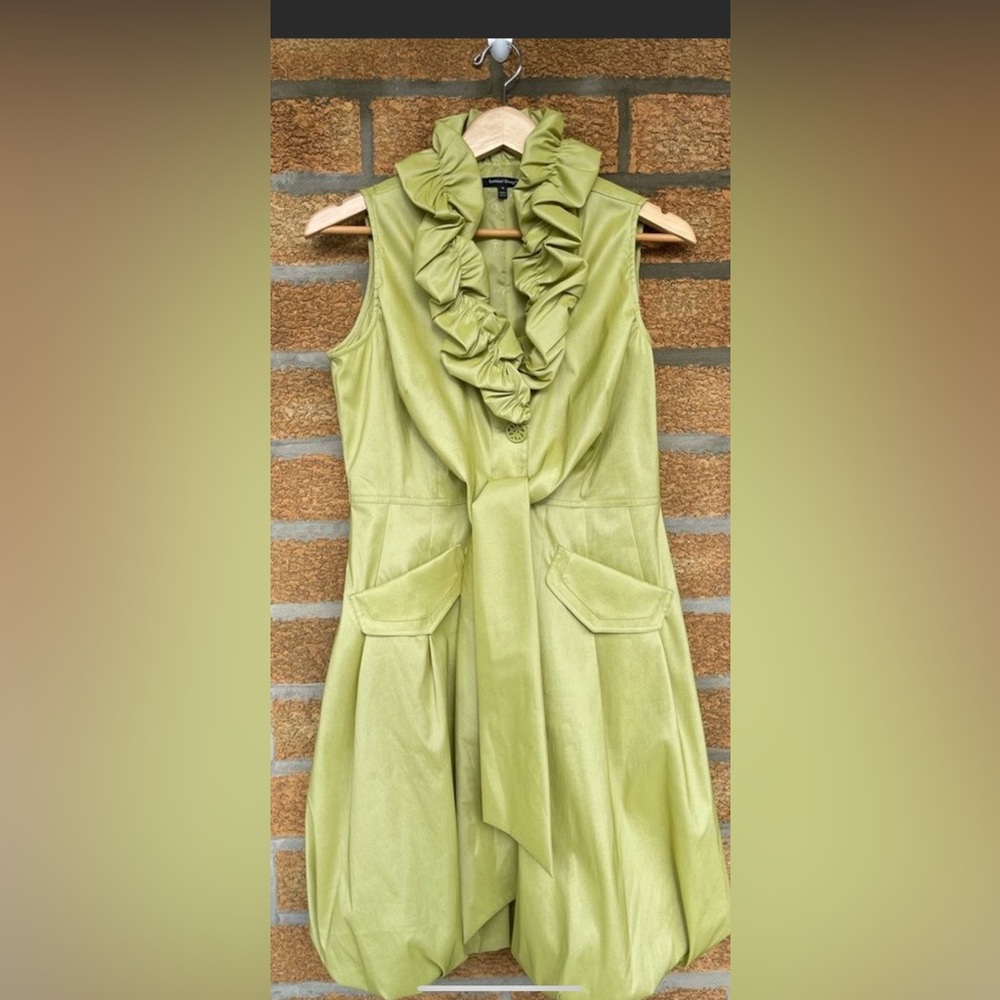Samuel dong green lime taffeta dress medium